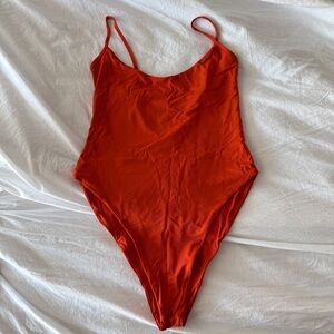 Toast solid high cut one piece swimsuit